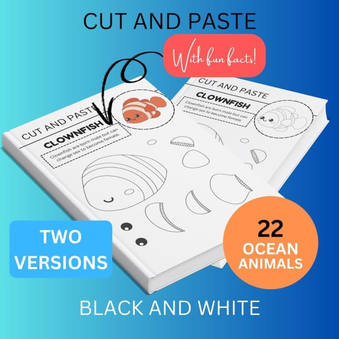 Engaging ocean habitat activity for Pre-K children Cut-and-paste ocean worksheet for preschoolers to create their own ocean habitat
