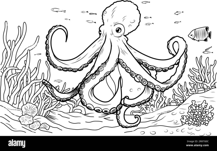 Cute octopus coloring page designed for preschool children to enjoy