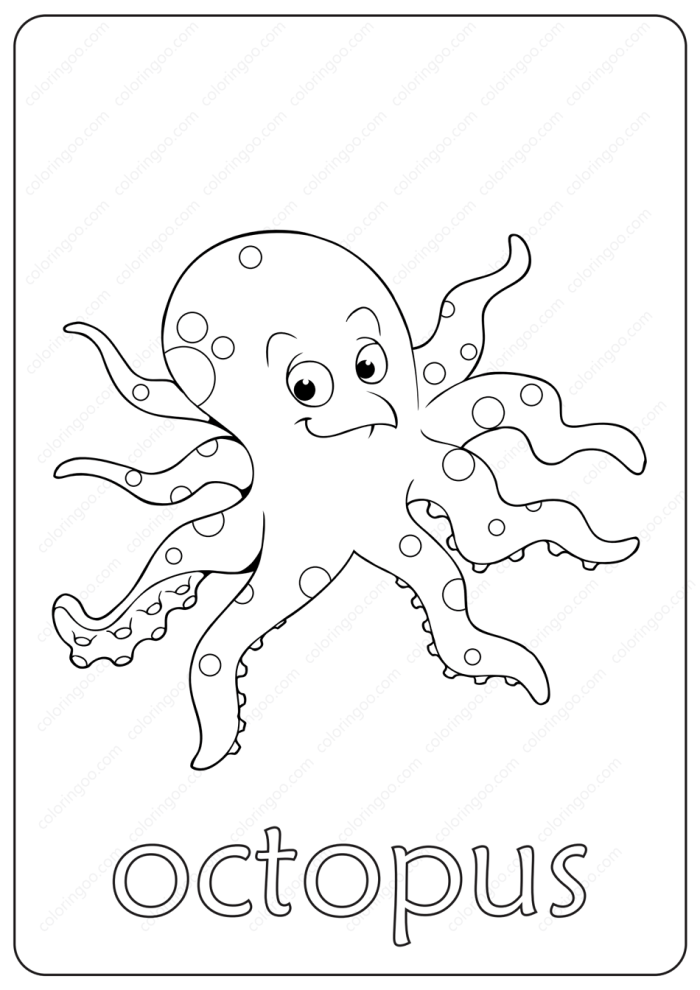 Cute octopus coloring page designed for preschoolers to enjoy