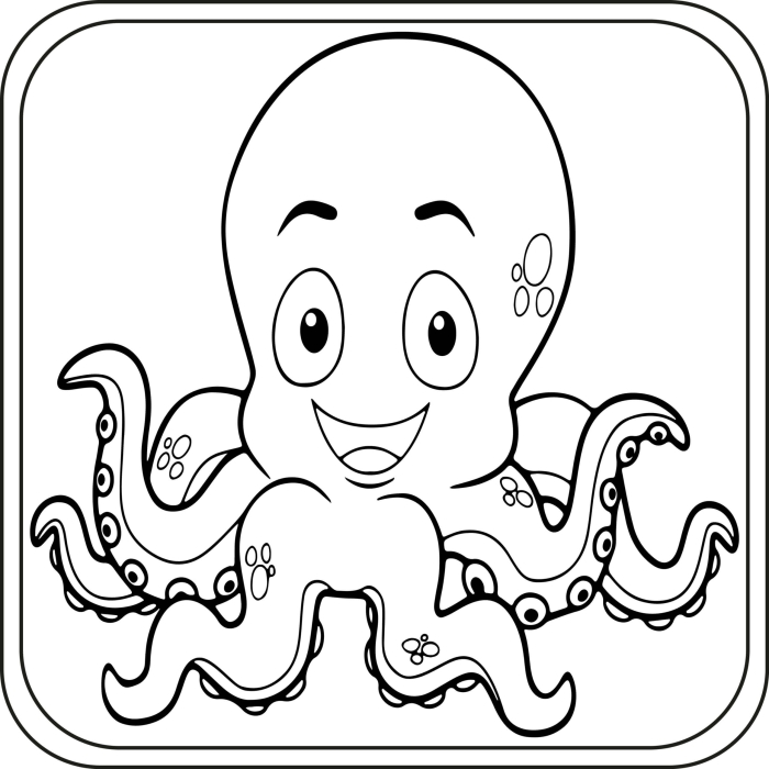 Cute octopus coloring page designed for preschoolers to enjoy