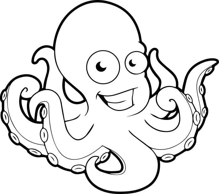 Cute octopus coloring page worksheet for preschoolers to enjoy