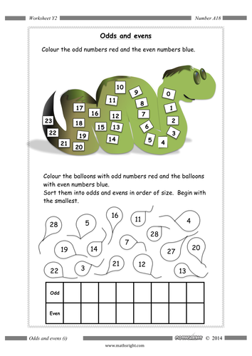 Odds and Evens Math Worksheet for Numbers and Counting 16 A student practicing number classification by filling in bubbles for odd or even values on a math worksheet