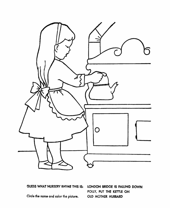 Kindergarten phonics worksheet featuring the Old Mother Hubbard poem with a space for students to draw their own illustration