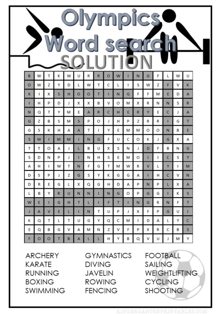Olympic-themed word search worksheet for third graders to enhance their logic skills