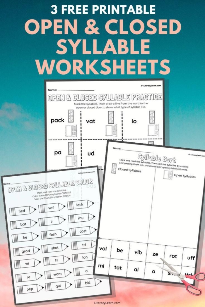 Open and Closed Syllable Sort Worksheet Activity for Fourth Grade Geography 2 Fourth grade student sorting and pasting words by open and closed syllables on a geography themed worksheet