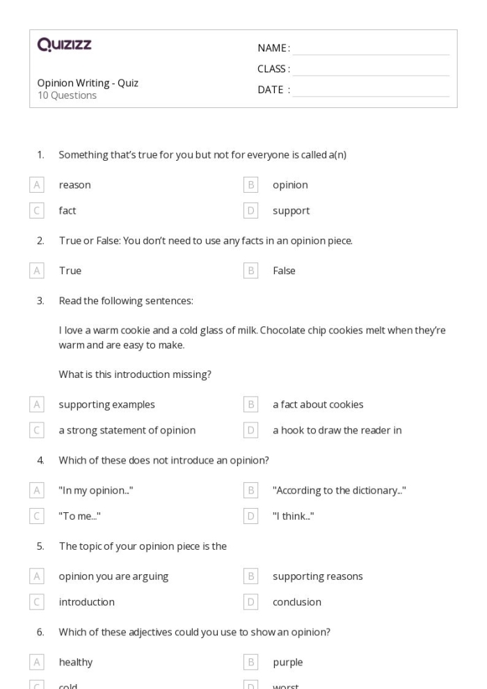 Detailed breakdown of persuasive essay components for educational use Example of an opinion essay anchor paper for fourth graders to analyze