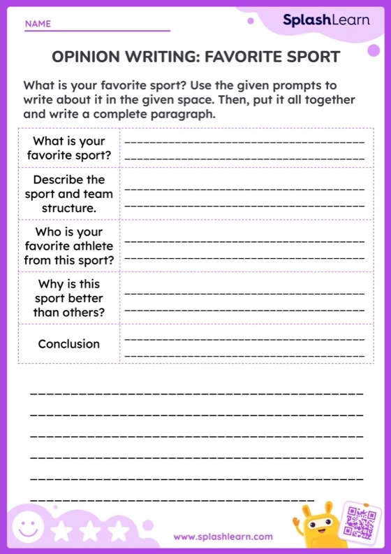 First grade student working on a My Favorite Ice Cream opinion writing worksheet