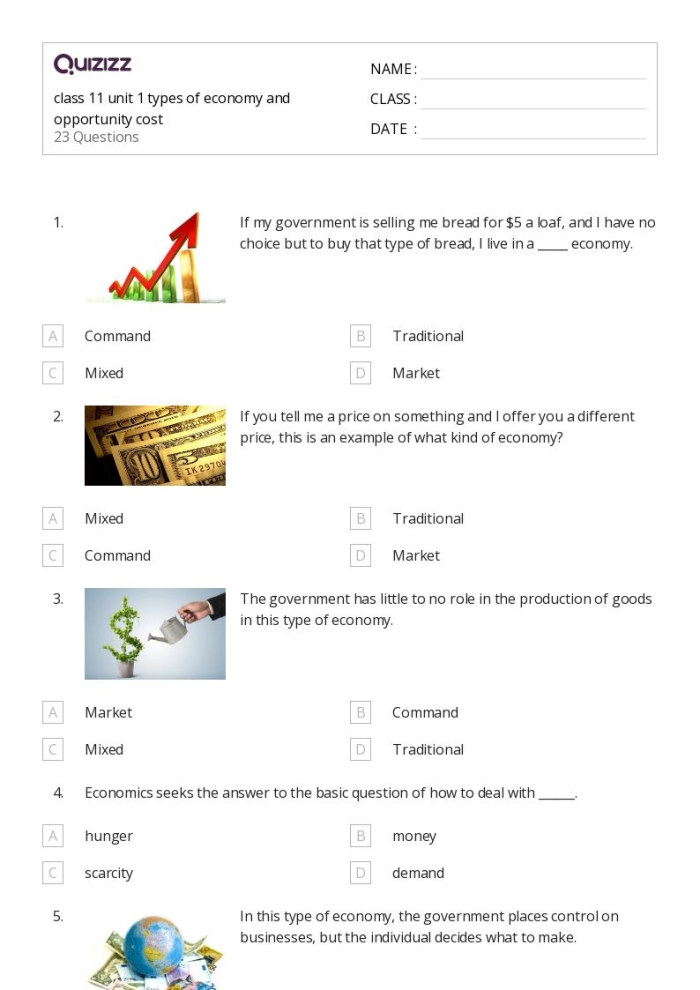Engaging economics worksheet demonstrating opportunity costs and their relevance to everyday choices Opportunity Costs worksheet for sixth graders illustrating trade-offs in decision-making