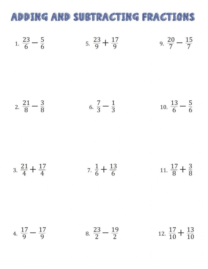 Order of Operations Fractions Worksheet 4 Fifth grade math worksheet featuring fraction expressions and order of operations problems
