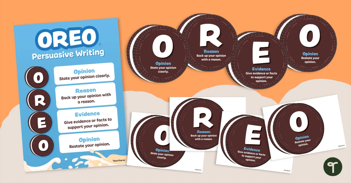 Oreo Persuasive Writing Worksheet for Grade 4 Lesson 9 Fourth grade students working on an Oreo persuasive writing worksheet to learn essay structure