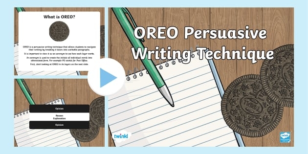 Oreo Persuasive Writing Worksheet for Fourth Grade Lesson 10 Fourth grade students practicing persuasive writing skills with an Oreo-themed grammar worksheet