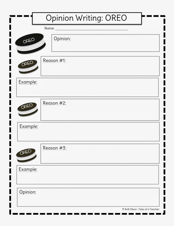 Oreo Cookie Persuasive Writing Lesson for Elementary Grammar Skills Fourth grade students learning persuasive writing techniques using an Oreo cookie themed worksheet exercise