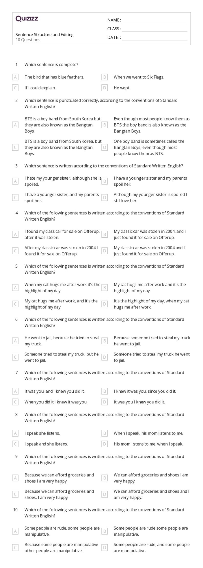 Fourth grade student filling out a graphic organizer for planning a narrative essay about a special experience