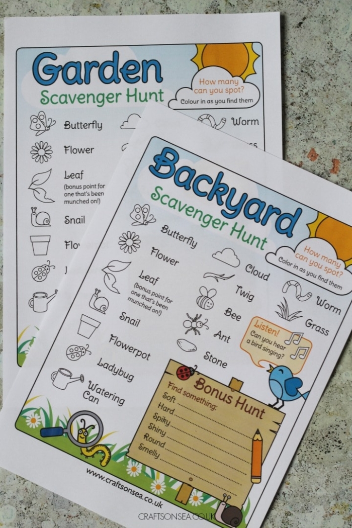 Engaging scavenger hunt worksheet for young naturalists in a Pre-K setting Colorful outdoor scavenger hunt worksheet designed for pre-K children to enhance their observation skills