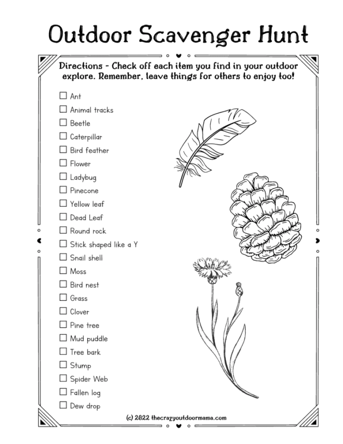 Printable Outdoor Scavenger Hunt Worksheet Number Theory Activity for Preschoolers 5 Pre-K student pointing at a colorful outdoor scavenger hunt worksheet with nature-themed number counting tasks