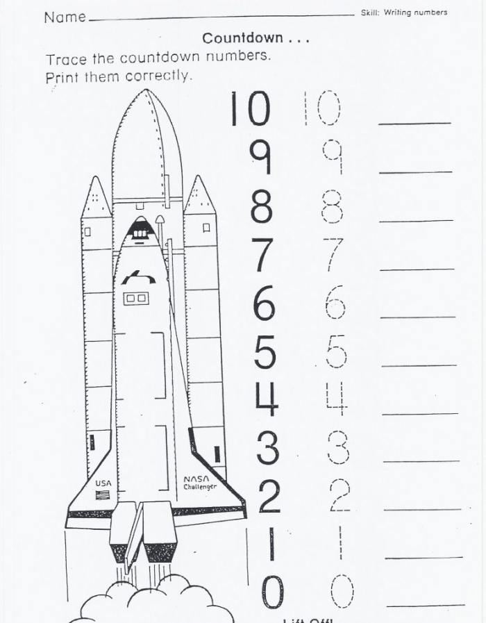 Outer Space Math worksheet featuring fun subtraction activities for Pre-K kids