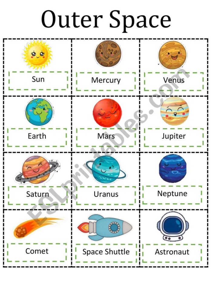 Outer Space Math worksheet for Pre-K students focusing on fun subtraction exercises