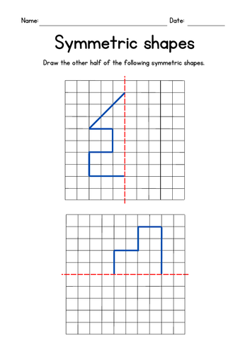 Learning Symmetry Owl Worksheet Number Six for Second Grade Geometry Second grade student finishing an owl symmetry drawing on a grid worksheet