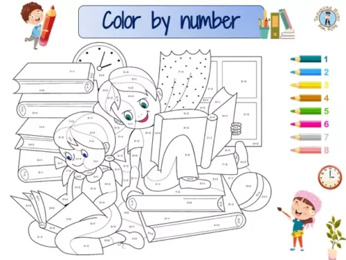 Paint by Number Sudoku 4 worksheet for fourth graders featuring a colorful number puzzle