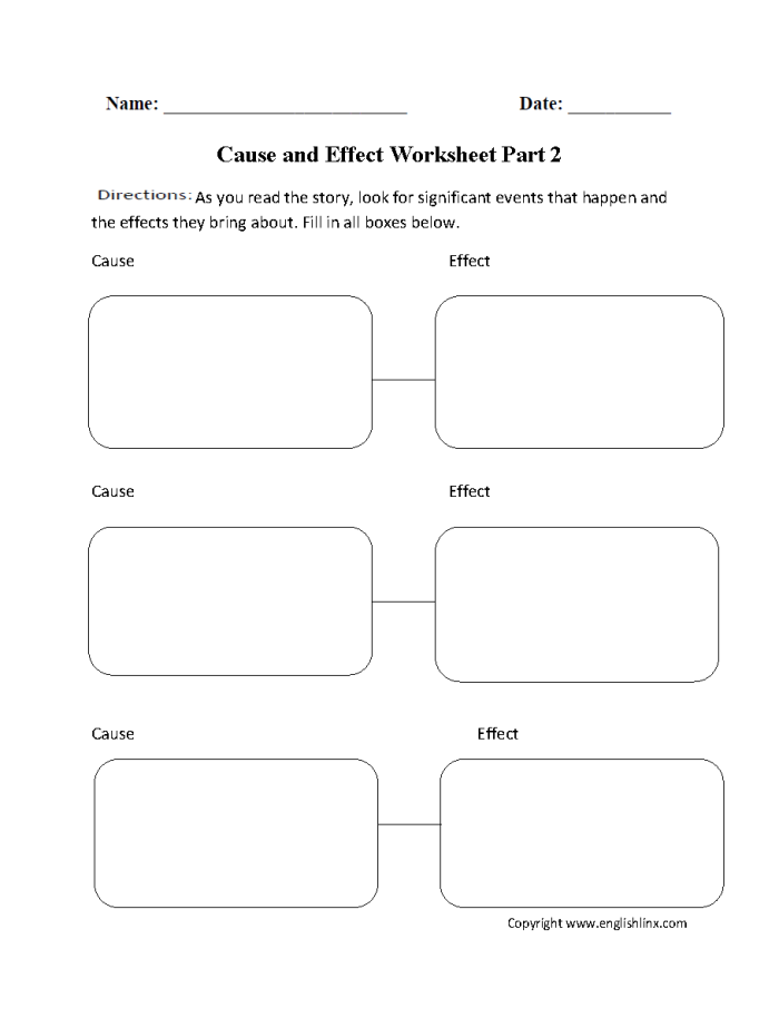 Students engaging with the Pair the Cause and Effect worksheet in a second-grade classroom