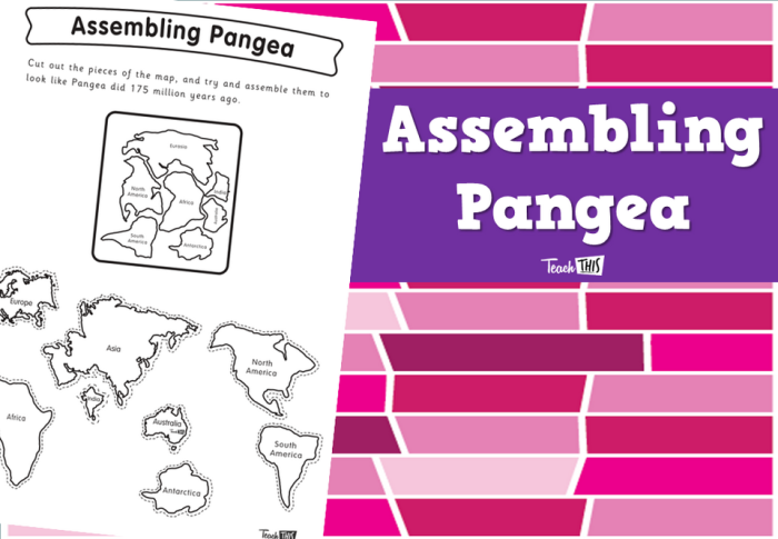 Educational worksheet on Pangea, focusing on ratios and proportions in social studies and science Pangea worksheet for earth and space science students exploring continental formation theories