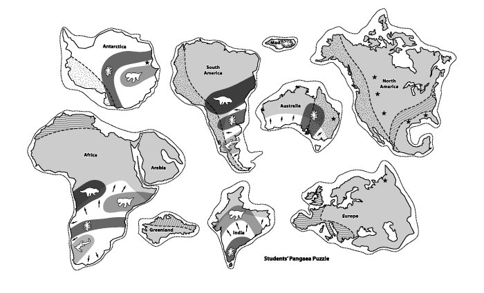 Interactive educational resource on Pangea for social studies and science classes Pangea worksheet for students exploring Earth's continental formation theory