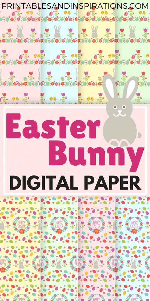 A colorful paper Easter bunny craft project with cut-out pieces ready for kindergarten students to assemble and decorate