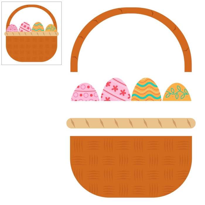 Paper Easter Basket Worksheet Number 13 Kindergarten student assembling a paper Easter basket craft for a reading activity
