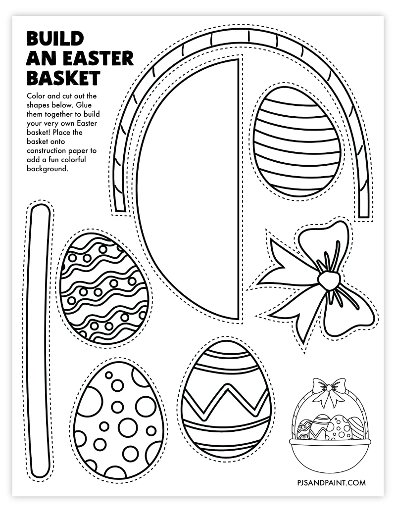 Printable Paper Easter Basket Worksheet for Kindergarten Reading Lesson 16 Kindergarten student working on a creative paper Easter basket craft worksheet