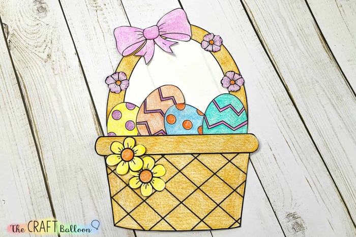 Printable Paper Easter Basket Craft Worksheet for Kindergarten Reading Lesson 21 Kindergarten student assembling a colorful paper Easter basket from a printable craft worksheet