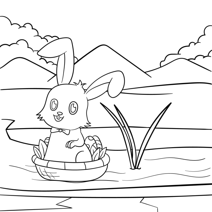 Colorful paper Easter Bunny craft project for kindergarten students to create and decorate