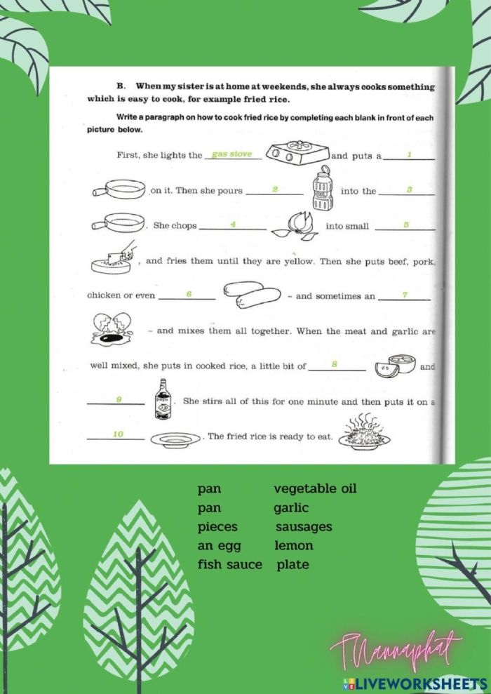 Fourth grade student filling out a paragraph sandwich graphic organizer worksheet