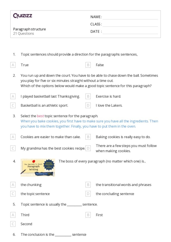 Paragraph Puzzle 1 Worksheet Activity for Understanding Text Organization Fourth grade students arranging mixed up sentences to rebuild a complete paragraph and learn about paragraph structure
