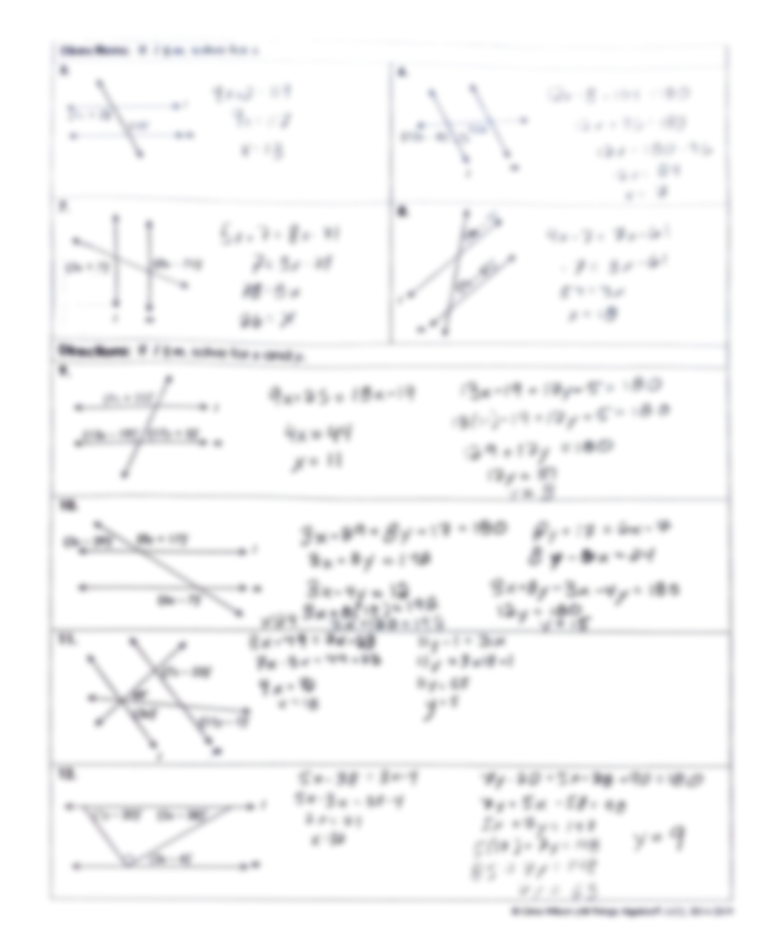 Students practice identifying angle pairs formed by parallel lines and a transversal in this worksheet. Eighth Grade Algebra Worksheet on Parallel Lines Cut by a Transversal.