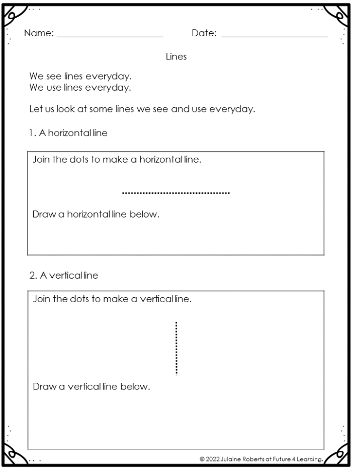 Geometry Lines and Mixed Operations Practice Worksheet 12 Third grade geometry worksheet featuring parallel and perpendicular lines identification for students.