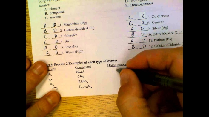 Particle Models and Matter Classification Exercise for Middle School Science Sixth grade students examining particle diagrams to classify different states of matter on a chemistry worksheet