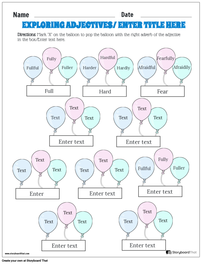 Third grade student worksheet featuring a word sorting activity for adjectives adverbs and verbs image 18