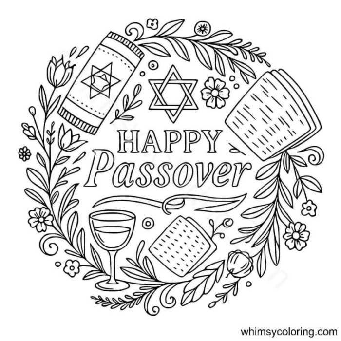 Engaging Passover-themed worksheet for Pre-K students to explore decimals Passover Coloring Page worksheet featuring ceremonial foods for young learners