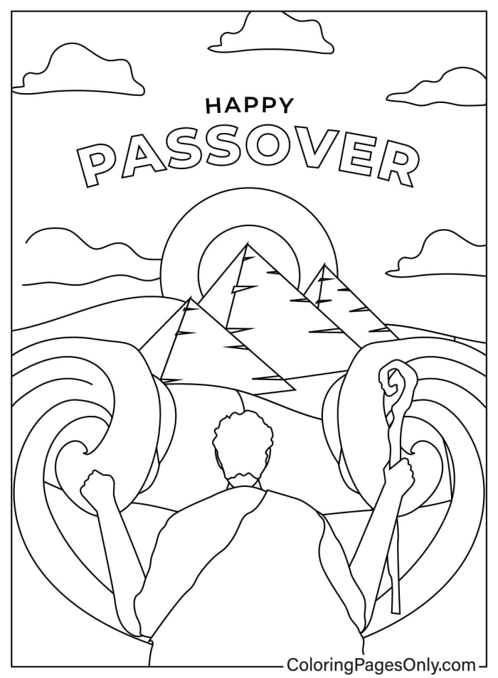 Engaging Passover Coloring Page worksheet designed for young learners Coloring page featuring traditional Passover foods for a Pre-K worksheet