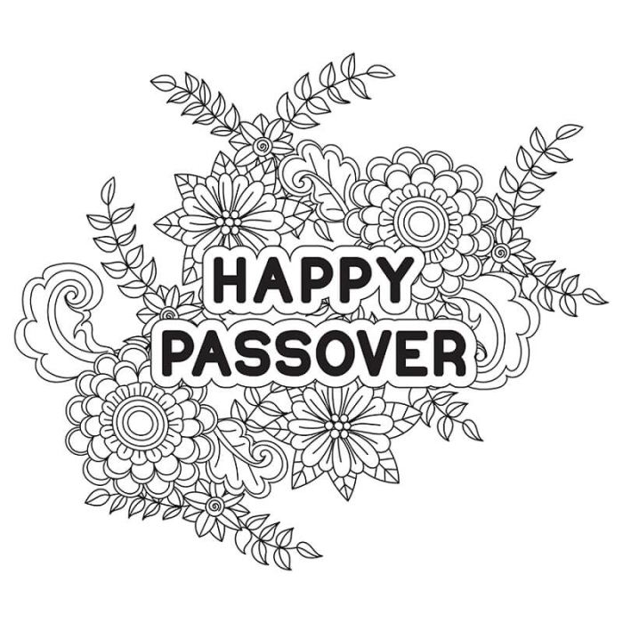 Engaging worksheet for Pre-K children to learn about Passover traditions Passover Coloring Page worksheet featuring ceremonial foods for kids