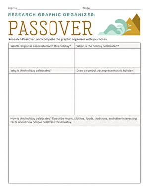 Passover Research Worksheet for Fourth Grade Geometry Study Fourth grade students can use this Passover research graphic organizer worksheet to organize their findings