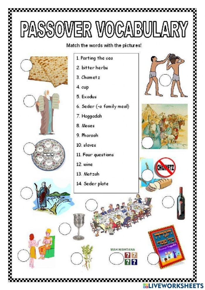 A child coloring activity featuring the story of Passover with an illustration of the pharaoh to complete