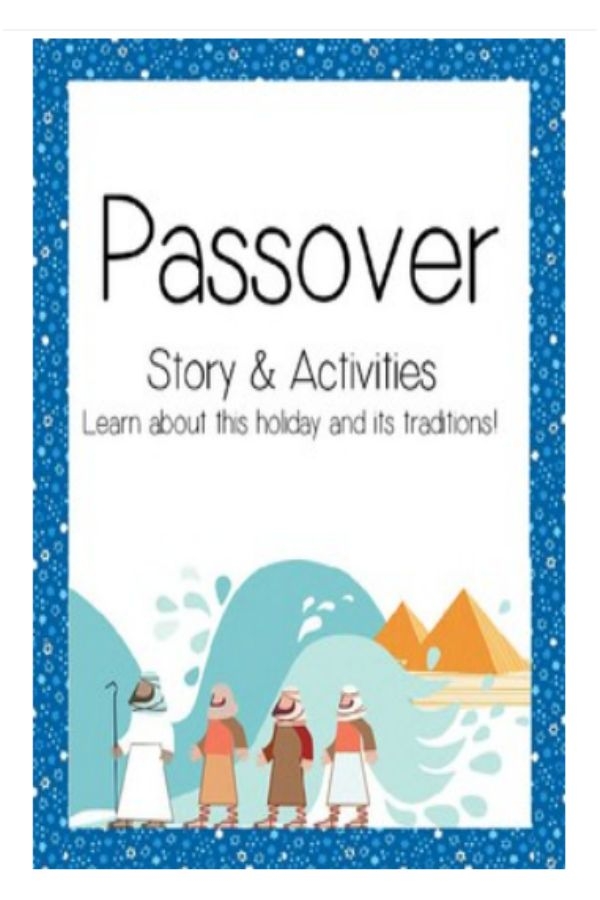 A child coloring a picture of the Egyptian pharaoh from the Passover story on a worksheet