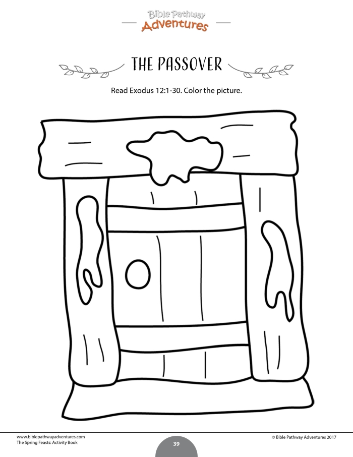 The Story of Passover worksheet featuring a coloring page of the pharaoh for preschoolers