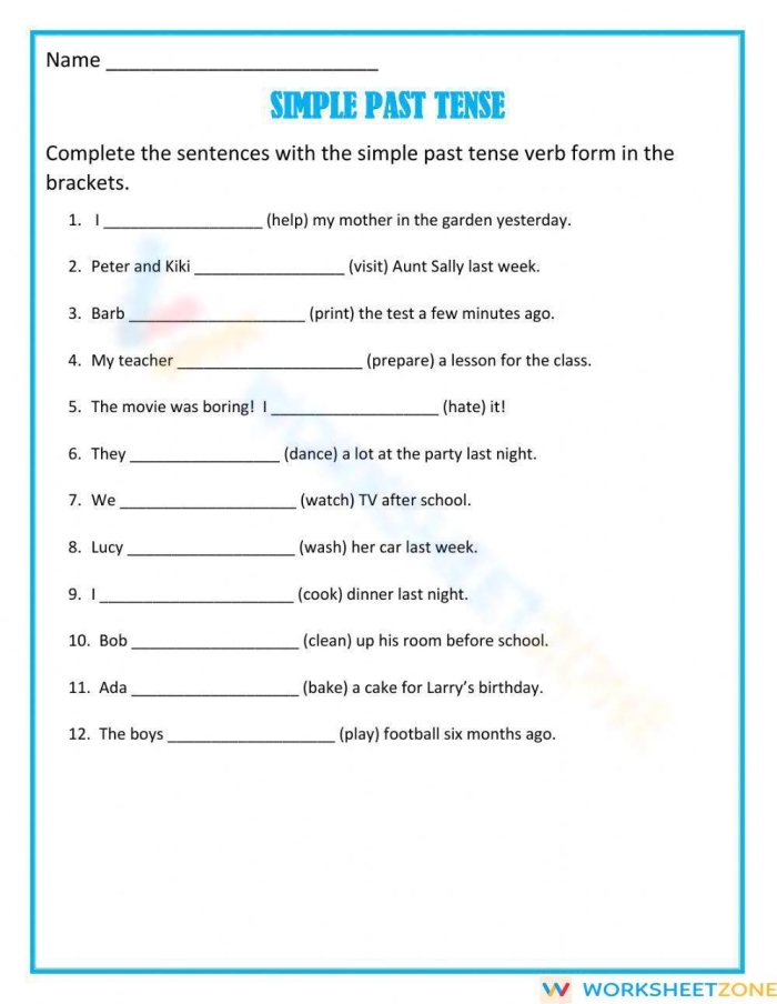 Second grade past tense worksheet focusing on adding ed to geometry related verbs