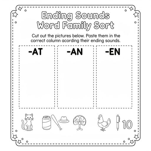 Third grade worksheet for sorting the three different sounds of the ed suffix in past tense verbs