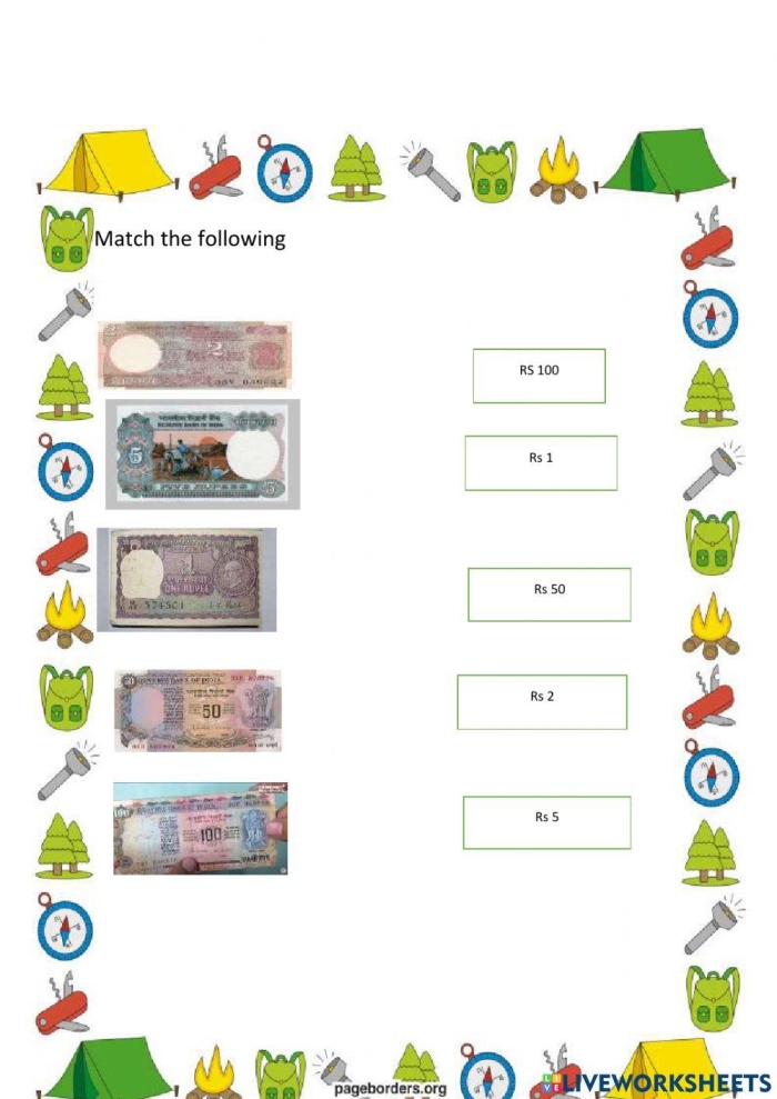 Payment Methods worksheet for second graders to understand various payment options