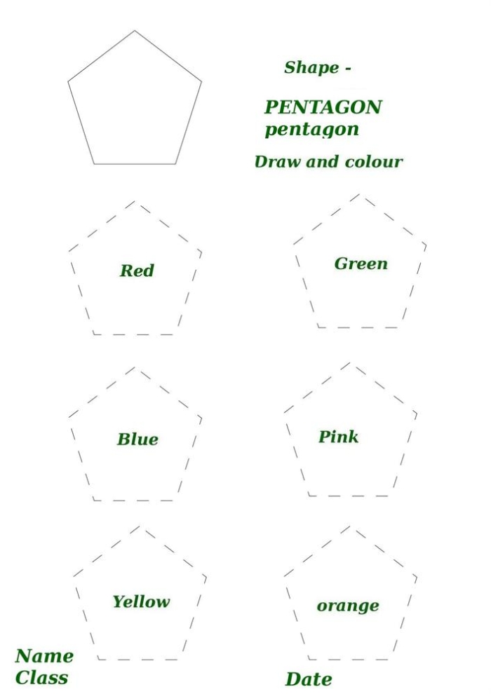 Illustration of pentagon problems designed for perimeter calculation in fourth-grade math Pentagon Perimeter Practice worksheet for fourth-grade students to enhance their math skills