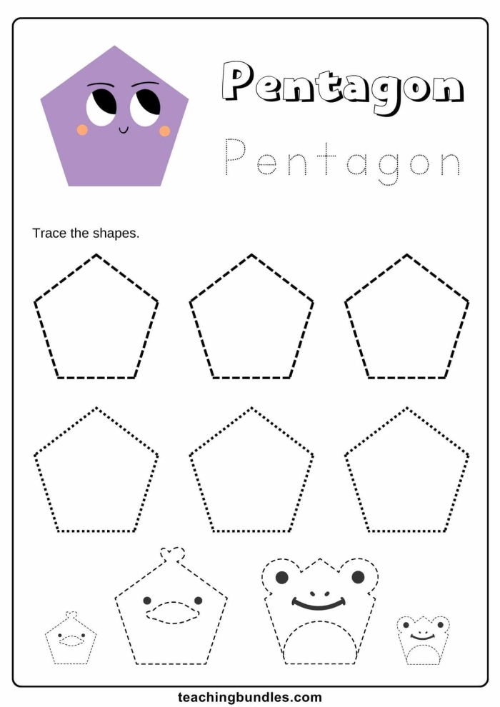 Pentagon Perimeter Practice worksheet for students to enhance their math skills Worksheet featuring pentagons for perimeter practice in fourth grade