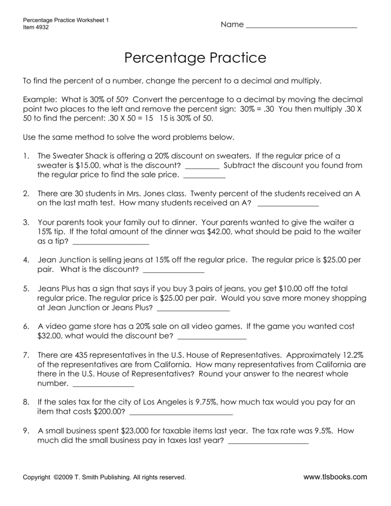 Seventh grade math worksheet featuring percent of change word problems focusing on time and money scenarios